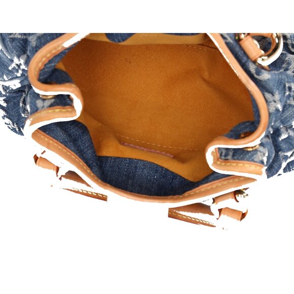 Authentic✅ Louis Vuitton Monogram Denim Monogram Small Handbag Pleaty Satchel - Picture 11 of 11